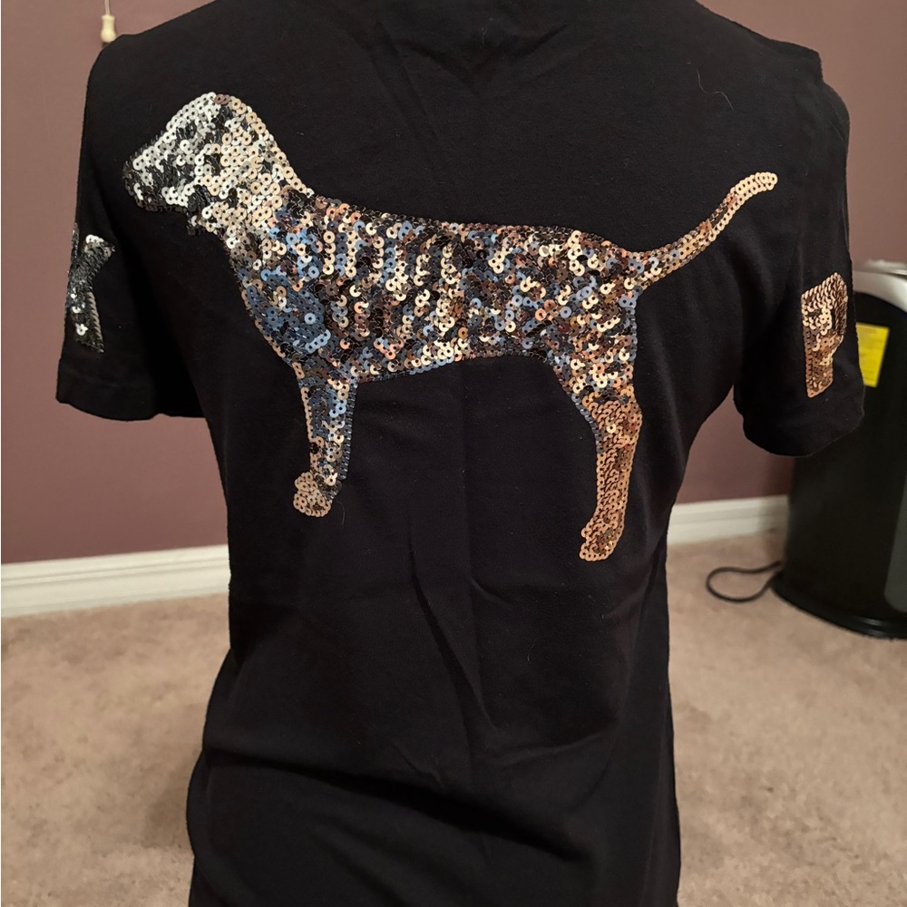 Victoria's Secret PINK Sequin Dog Tee